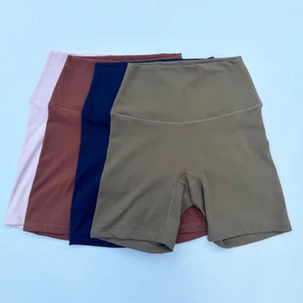 Shorts de Yoga de Cintura Alta para Mulheres Slim Fit, Butt Lift, Ginásio Correndo, Shorts de Nylon Elástico Alto