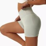 Calções Crossover Scrunch de Cintura Alta para Mulheres, Biker Tennis, Shorts Stretch Skinny, Secagem Rápida, Forma V, Treino, Esportes, Ginásio