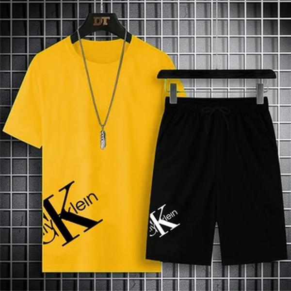 Terno de camiseta extragrande masculino, shorts fashion confortáveis, top estampado, roupas esportivas fitness, verão, 202
