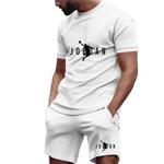 Conjunto de camiseta e shorts de manga curta masculina, roupa esportiva casual, secagem rápida, moda fitness, verão, 2 peças