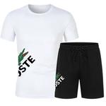 Fato esportivo de manga curta masculino, conjunto de shorts casual, secagem rápida, esportivo, correndo, fitness, moda, 2 peças, verão