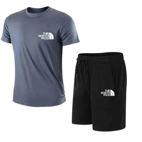 Shorts e camiseta de algodão de manga curta masculina 2 peças de treino, fitness esportivo, moda jogging, roupas esportivas casuais, verão