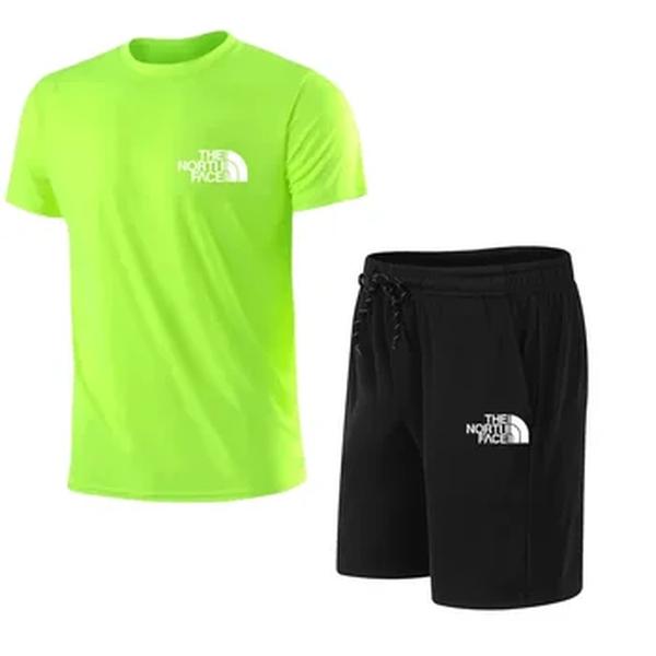 Shorts e camiseta de algodão de manga curta masculina 2 peças de treino, fitness esportivo, moda jogging, roupas esportivas casuais, verão