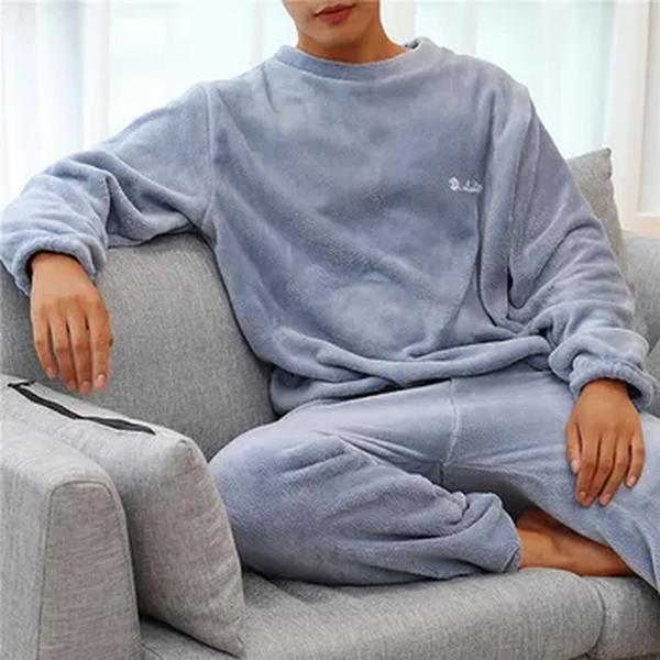 Pijama de flanela quente masculino, roupa masculina casual, pijama de inverno, roupas de casa, pijama novo, tamanho grande, 2023