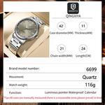QINGXIYA-Relógio quartzo impermeável de aço inoxidável masculino, relógios de pulso luminosos, semana e data, marca top, moda luxo