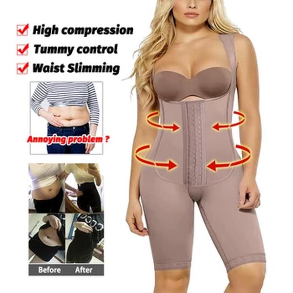 Shaper colombiano de corpo inteiro para mulheres, shapewear colombiano pós-cirurgia, espartilho pós-parto, alta compressão, controle do abdômen, bodysuit