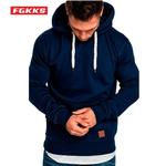 FGKKS-Hoodies de manga comprida masculino, moletom casual para menino, blusa superior masculina, monocromática, moda, primavera, outono, 2023