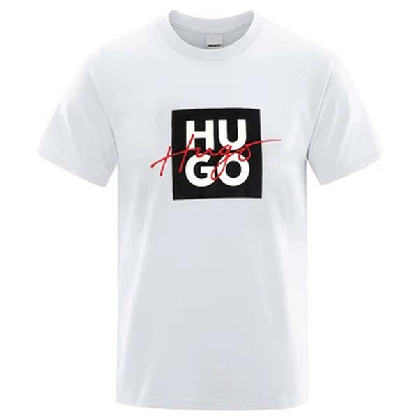 Hugo Print camiseta de manga curta para homens e mulheres, camiseta designer extragrande, gola redonda, algodão, marca de luxo, venda quente