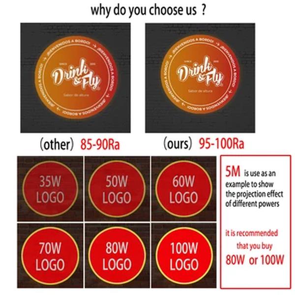 Impermeável girando imagem projeção luz, LED personalizado, HD Gobo logotipo projetor, interior e exterior, IP67, piso publicitário e casamento