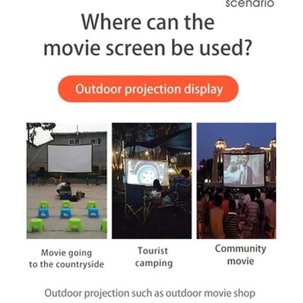 MIXITO-Tela Dobrável Projetor Portátil, Cortina de Projeção, Alta Densidade, Exterior, Casa e Escritório, Escala 4:3, 60-150 Polegada