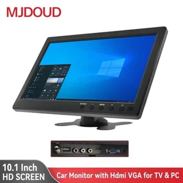 MJDOUD-Carro Monitor HDMI, Home Security System, Backup Camera Display, tela colorida LCD, VGA para TV, computador, PC, 10,1"