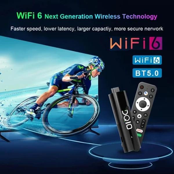 Lemfo-DQ10 ATV Mini TV Stick, Android 13, Allwinner H618, Quad Core, Cortex A53, suporte a vídeo 8K, 4K, WiFi 6, controle remoto de voz
