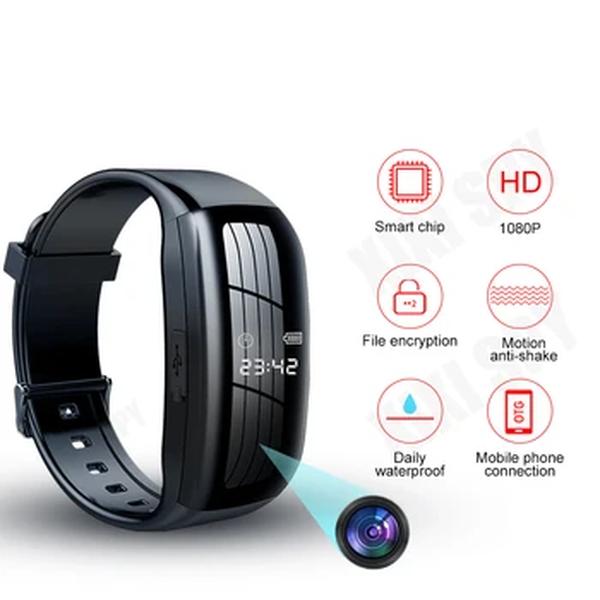 espiã escondido Mini câmera relógio voz gravador de vídeo 1080P HD DV Profissional pulseira digital dictafone som pequeno micro para casa segura