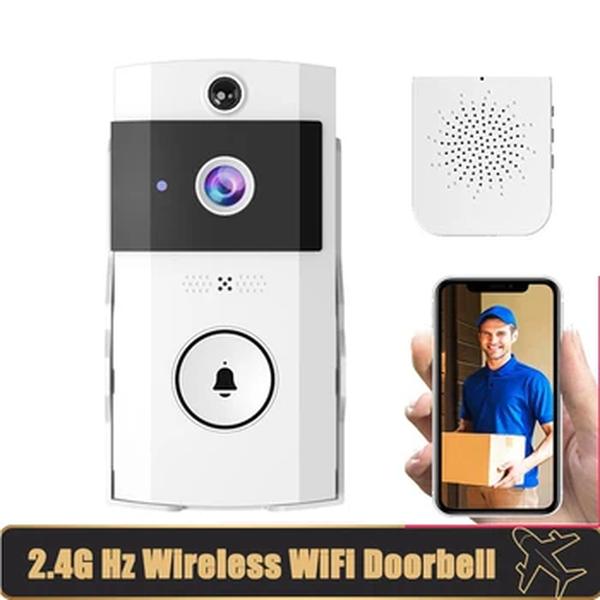 Smart WiFi Campainha Câmera, Home Security Video Intercom, Câmera de campainha, Campainha sem fio ao ar livre, Áudio 2-Way, Visão Noturna