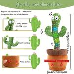 Dança Talking Cactus Brinquedos para Bebés Meninos e Meninas, Cantando Imitando Gravação, Repetindo o Que Você Diz Sunny, 1Pc