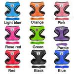 Arreios de malha de poliéster respirável macio para animais de estimação, colete ajustável, trela, filhote de cachorro, gato, cachorro, pequeno, médio