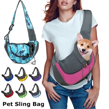 Viagem ao ar livre Dog Shoulder Bag, Pet Puppy Carrier, Mesh Oxford, Single Comfort Sling Bolsa, Tote Pouch, S, L