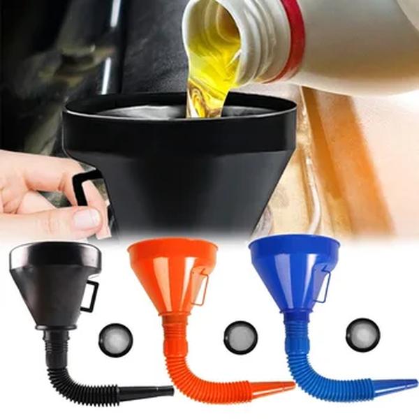 Motor do carro Funil de reabastecimento Tubo longo do filtro, Caminhão, Motocicleta, Cateter telescópico, Óleo Gasolina Filling Strainer, Auto Tool