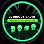 Crânio luminoso Fluorescente Car Tire Valve Caps Auto Motocicleta Bicicleta Bocal Cap Decor Noite Brilhante Plug Wheel Cover