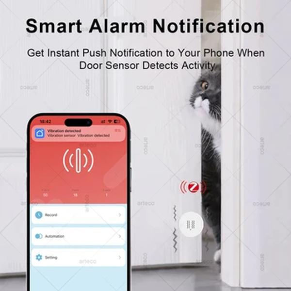Tuya Zigbee Inteligente Vibração Sensor, Choque de Movimento, Detecção de Inclinação, Monitoramento Remoto, Alarme, Home Security Protection System