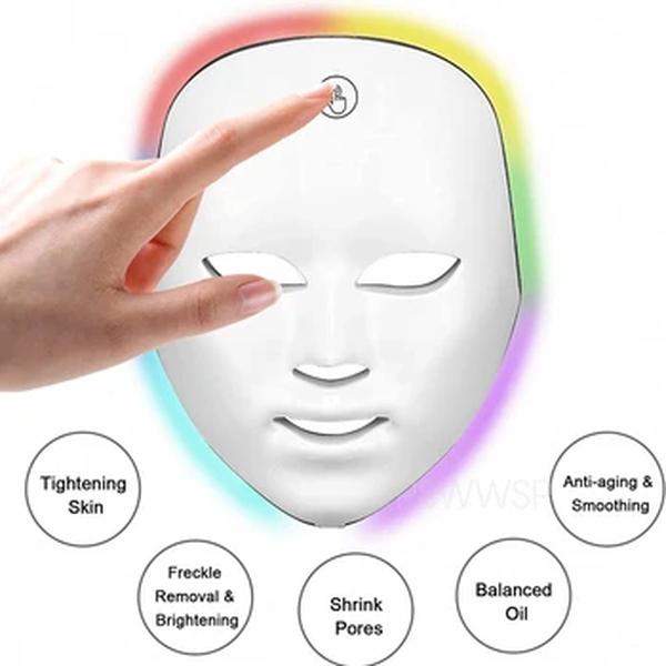 LED Photon Therapy Máscara Facial, Rosto Cuidados Com A Pele, Ferramentas De Rejuvenescimento Da Pele, Anti Acne, Remoção De Rugas, Máscara De Beleza, 7 Cores