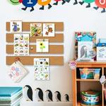 Auto-adesivo pequeno Cork Board tiras, parede, mesa, casa, sala de aula, escritório, colar notas, fotos, programação, 3pcs