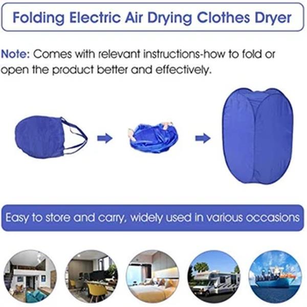 Secador De Roupa Elétrico Portátil Com Rack, Máquina De Viagem Dobrável, Aquecedor De Secagem De Roupa Rápida, Dormitório Em Casa