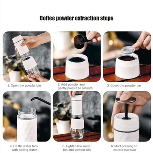 Portable Espresso Coffee Maker, Hand Press Capsule, Coffee Brewer moído, máquina de café para casa, viagens e piquenique Supply