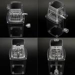 Máquina triturador de gelo para casa, Máquina de gelo raspada manual, Máquina de gelo portátil com lâminas de aço inoxidável para cones de neve