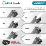 3500w 200bar brushless lavadora de lavagem carro alta pressão arma 6 em 1 gerador espuma sem fio máquina limpeza para makita 18v bateria