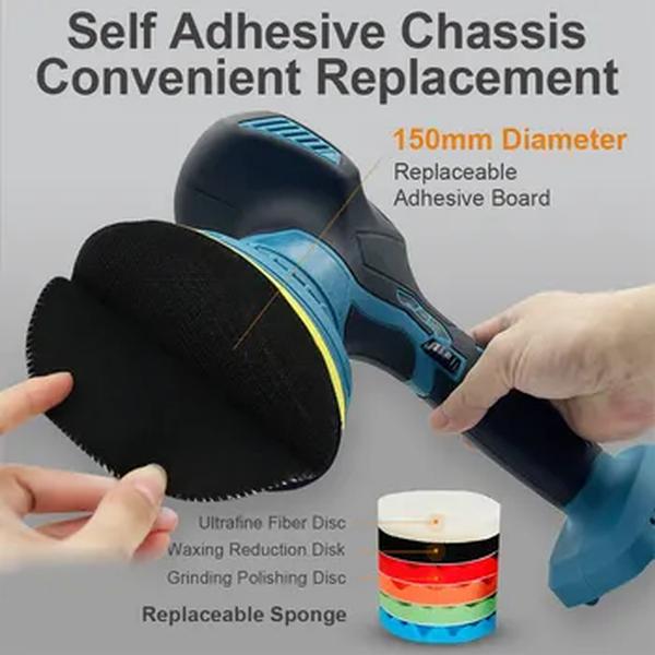 Sem fio carro elétrico polidor, Auto polimento, Metal Depilação, lixar madeira, Rust Removal Tool, Makita Bateria, 6 engrenagens