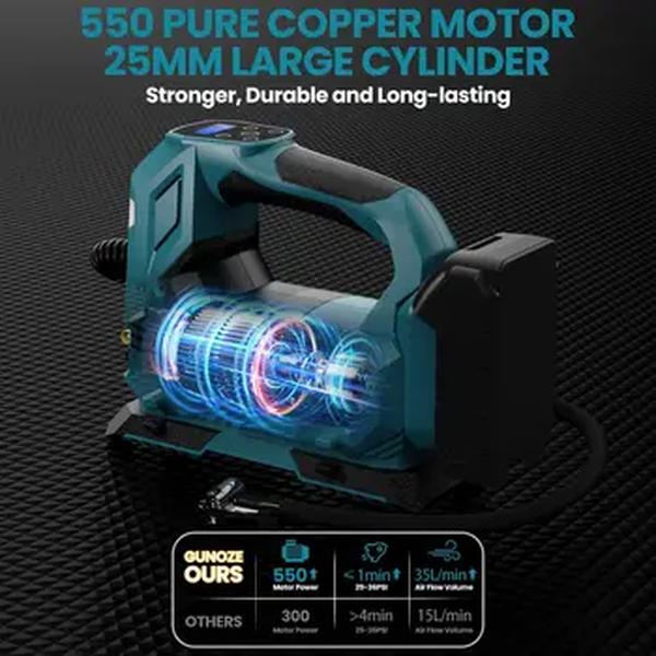 Bomba de ar elétrica sem fio com luz LED, carro pneu Inflator, Compressor de ar, bomba inflável, Makita 18V bateria, Novo