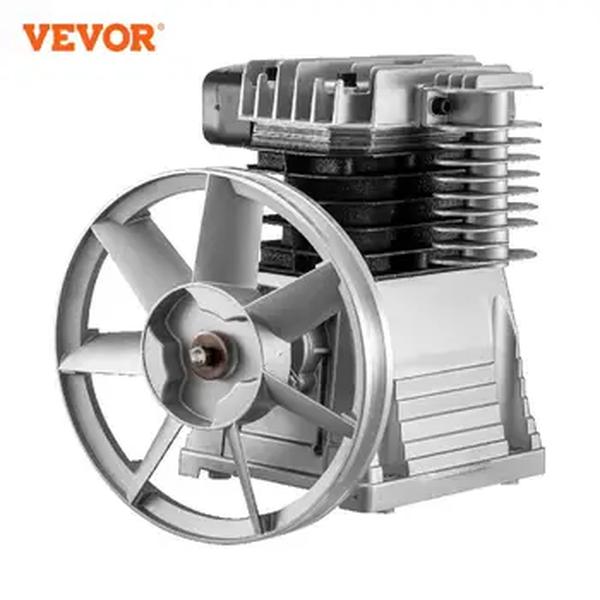 Vevor cabeças de compressor de ar, pistão, cilindro duplo, estágio único, 2,2kw, 375 l/min, 12cfm, 11 bar, 79,5psi, 1300rpm, para têxteis químicos