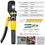 4-70mm Alicate hidráulico doméstico YQK-70 Pressão 10T Ferramenta DIY sem fio, prensa hidráulica