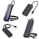 Coleção HUB USB 2.0 para laptop, ABS, metal, USB 3.0, USB3.2, 5Gbps, 10Gbps, PC, acessórios de computador, 4 portas, 7 portas, 28 modelos