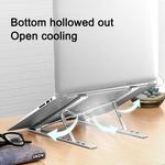 Alumínio liga computador stand, laptop stand, dissipação de calor, base portátil, dobrável, compacto, fácil de transportar