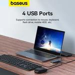 Baseus Usb Hub 4 Portas ABS Hub Usb 3 0 para Laptop Multi Splitter Adaptador Para Xiaomi Lenovo Macbook PC Computer Acessórios