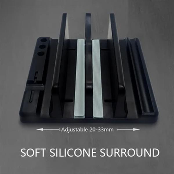 Suporte vertical do portátil do escritório, salvar o espaço do desktop, fácil colocar, acessórios do computador, largura escalável, armazenamento da mesa