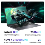 CHUWI-Windows 11 Laptop, GemiBook XPro, tela FHD, Intel Celeron N100 Quad Core, UHD Graphics 600 GPU, 8GB de RAM, 256GB SSD, 14 polegadas