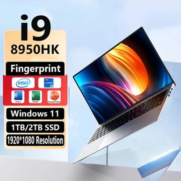Impressão digital Desbloquear i9 Laptop, Windows 11 Notebook, Computador PC Gamer, Intel Core i9 8950HK, Escritório, Estudo, Jogos Laptops i9, 14.1 ", Novo