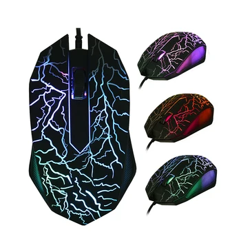 Mouse profissional LED colorido para jogos, ultra preciso para Dota2 LOL Gamer, mouse ergonômico com fio USB, 3200DPI