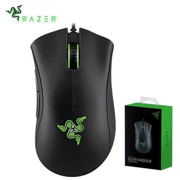 Mouse com fio, Razer Original DeathAdder Essencial com fio Gaming Mouse Mice 6.400 DPI Sensor Óptico 5 Botões Independentes para Laptop PC Gamer