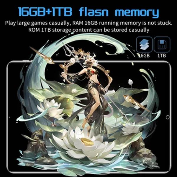 Android 13.0 Tablet de Rede Bluetooth, Tablet 5G, 16GB RAM, 1TB ROM, 16MP, 32MP, 12000mAh, 10Core, WiFi, Novo, 11.6 ", 2024