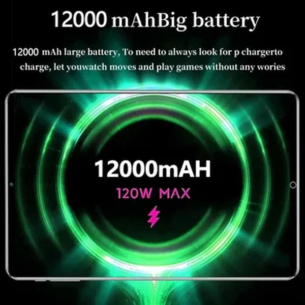 Tablet de Rede Bluetooth Android 13.0, 16GB RAM, 1TB ROM, 16MP, 32MP, 12000mAh, 10Core, WiFi, Novo, 11.6 ", 2022