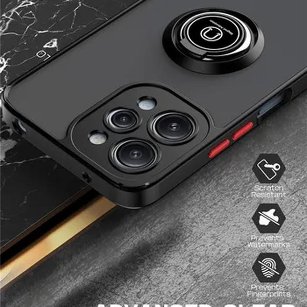 Casos de telefone fosco anel magnético, tampa traseira, suporte do suporte, xiaomi redmi 12 4g, vermelho mi 12 4g