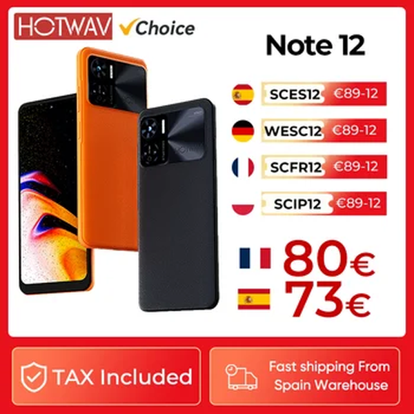 HOTWAV Note 12 Smartphone 6.8 ''HD + Android 13 8GB + 128GB Octa-Core Celular 48MP NFC 6180mAh PD3.0 20W Carregamento