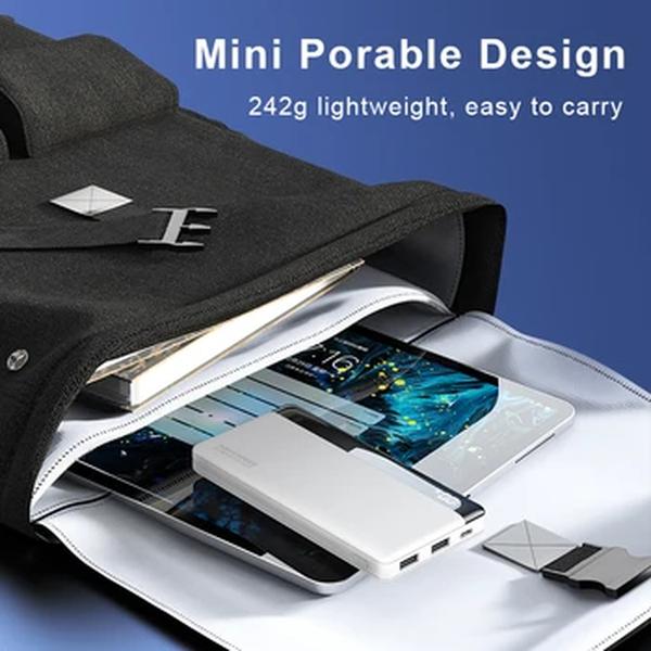 MOVESPEED-K10 Banco De Potência, Bateria Externa De 2 Portas, Carregamento Rápido USB, Powerbank para iPhone, Samsung, Xiaomi, Viagem Ao Ar Livre, 10000mAh