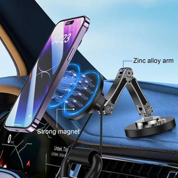 Dobrável Magnético Suporte Do Telefone Do Carro, Smartphone Mount, Suporte Móvel, Suporte Dashborad, Liga, Ímã, iPhone, Samsung, Xiaomi