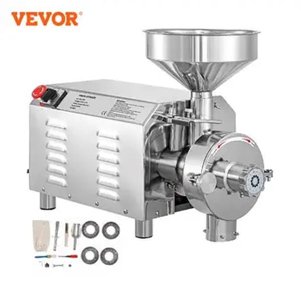 Vevor moedor de grãos elétrico 50kg 2200w comercial máquina moagem para grão seco soja milho spice erva grãos café trigo arroz