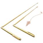 Cobre Radiestesia Rod para Caça Adivinhação, Metal Detector Rod, Água Tesouro Encontrar, Adivinhando Hastes com Pêndulo Pingente, 99,9%, 2Pcs